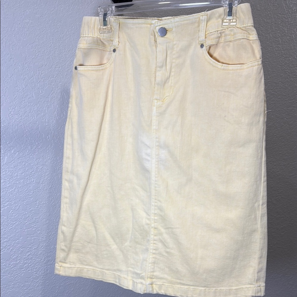 Cream Denim Skirt